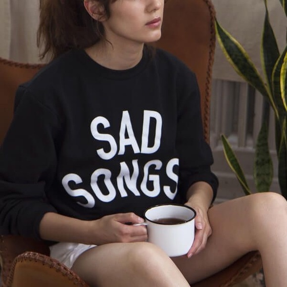 Stay at Home Club Sad Songs Black Sweater - Size XS extra small - Picture 1 of 3
